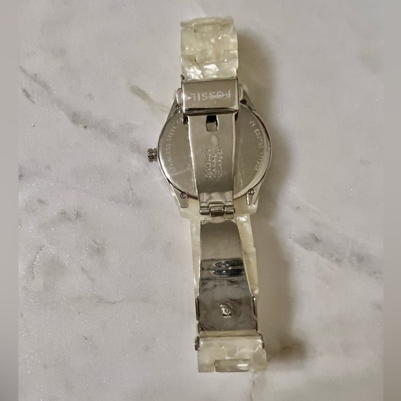 RARE Fossil Stella model ES2790 crystal accent resin analog quartz watch - Picture 5 of 9